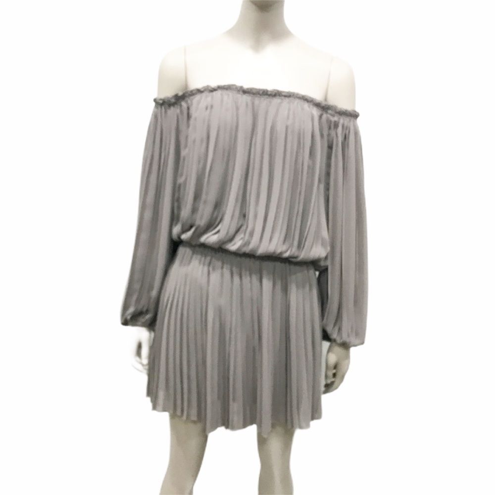 Max‎ Studio Pleated Scoop Off-the-shoulder dress S - Picture 2 of 7